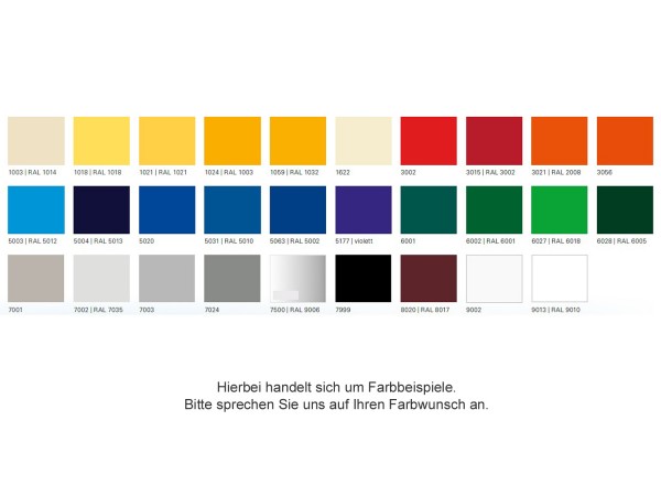 Abweichende Planenfarbe ** (siehe Farbübersicht)