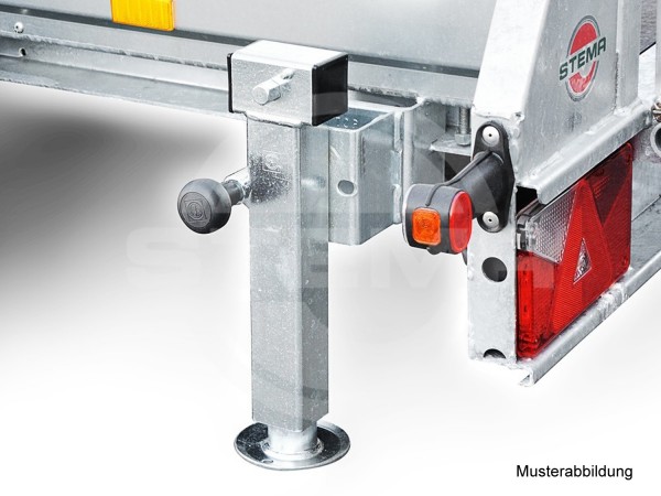 Teleskopkurbelstützen klappbar für Systema Tieflader mit Plattformlänge 251 cm bis 301 cm und einer -breite 128 bis 153 cm