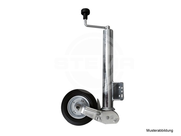 Stützrad 500kg vollautomatisch, verlängert, mit Bock, Stahlfelge Rad 230x80