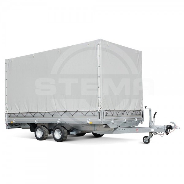 185 cm Planenset zur Montage auf Plattformanhänger mit 3-seitlicher Reling