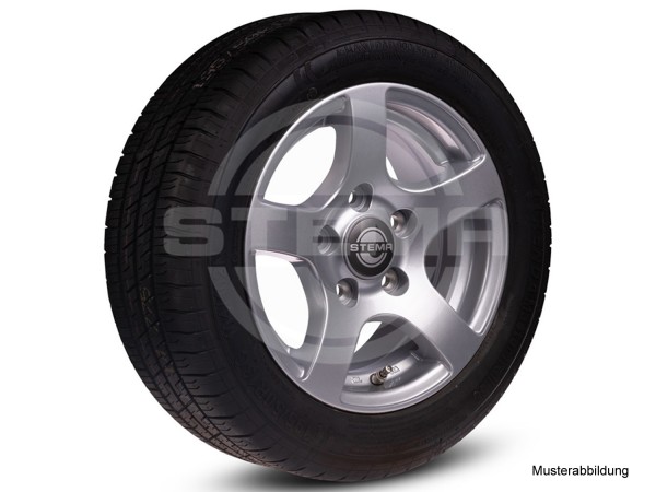 Rad 195/55 R10C 98/96N 6.00x10 (5-Loch-Alufelge schwarz poliert)