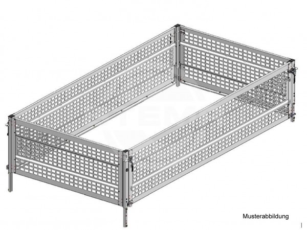 Bordwandaufsatz / Gitteraufsatz geschlossen 66 cm für Rückwärtskipper Rocko Smart (RKE..-27-15..B) mit Pendelrückwand